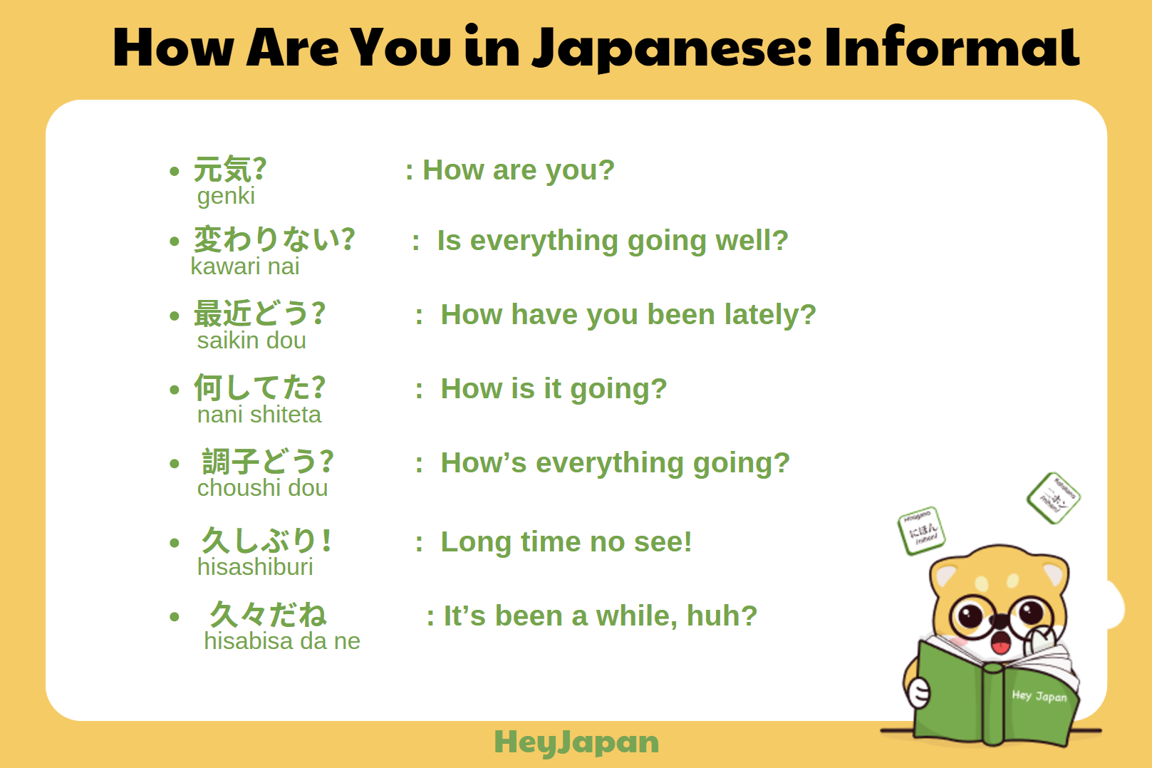 Formal ways to ask "how are you" in Japanese