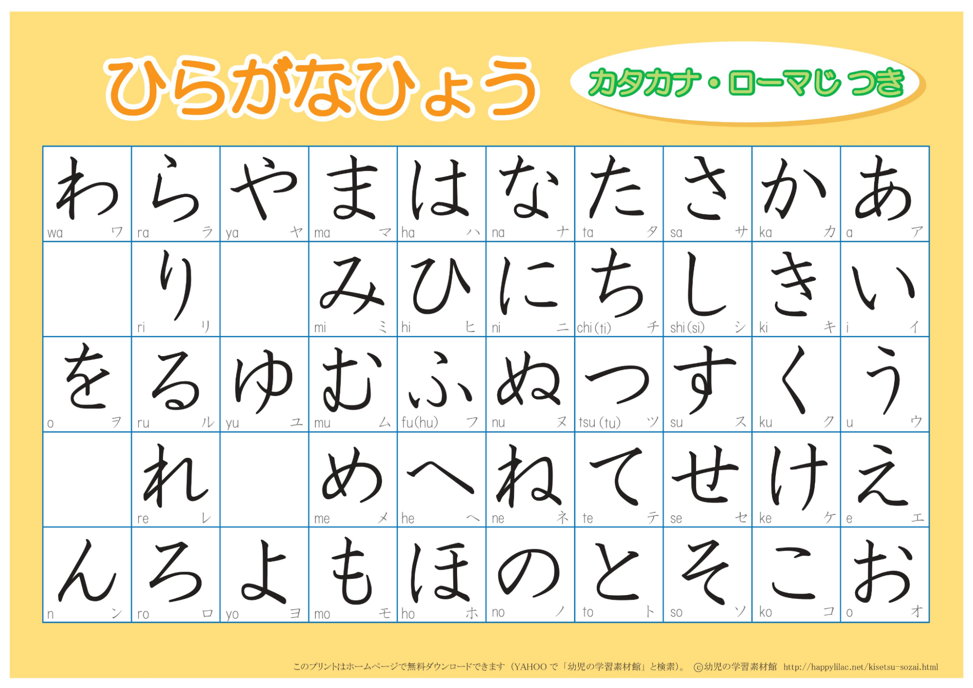 hiragana alphabet