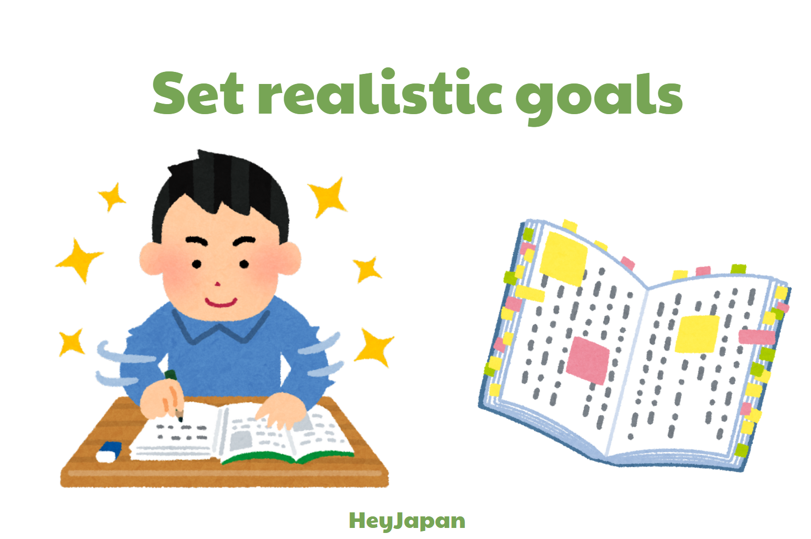 Set realistic goals study in kanji